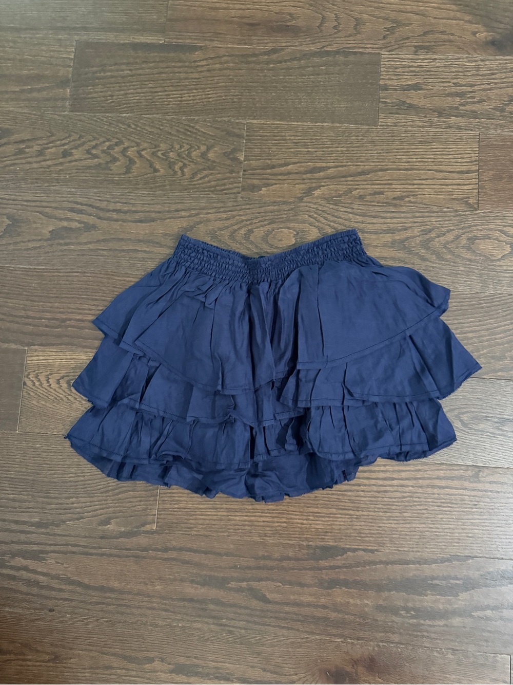 Joie Navy Tiered Ruffle Skirt